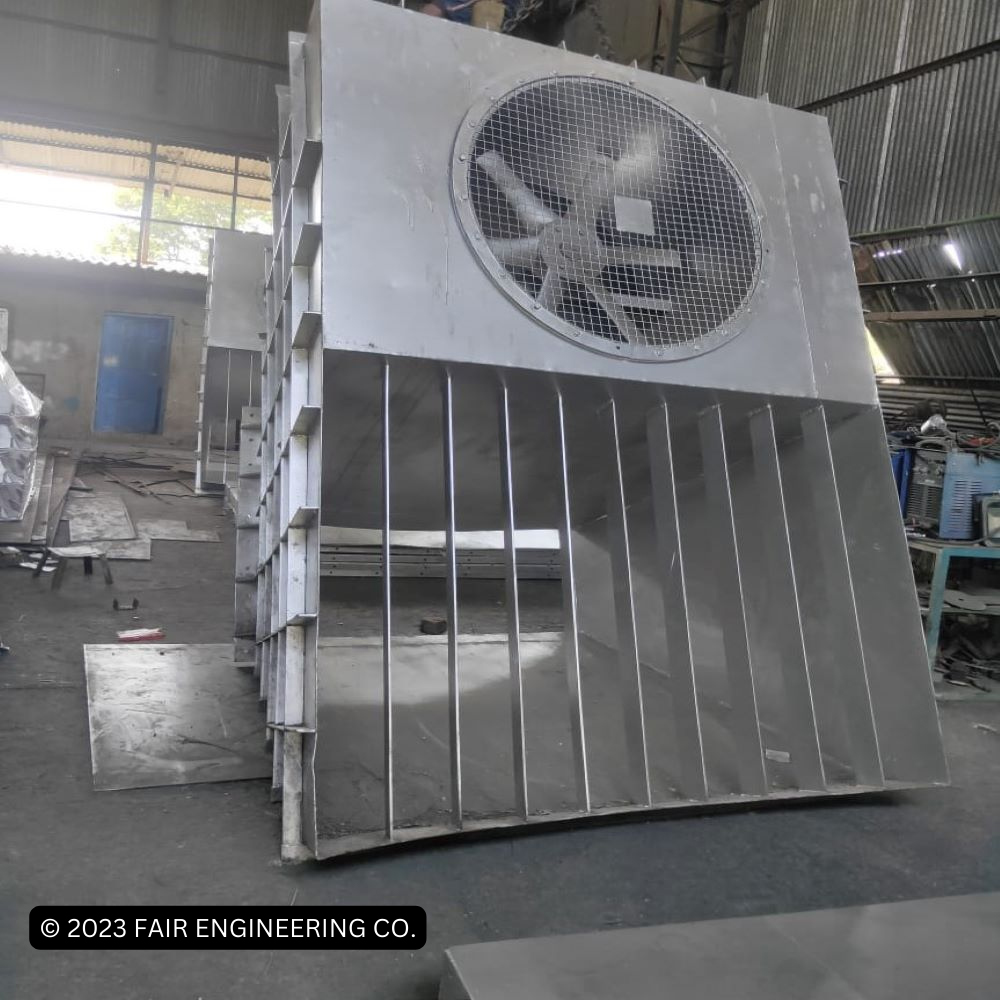 side draft hood with suction fan